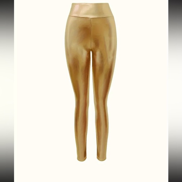 NEW Metallic Gold Foil Leggings XL - Picture 3 of 4